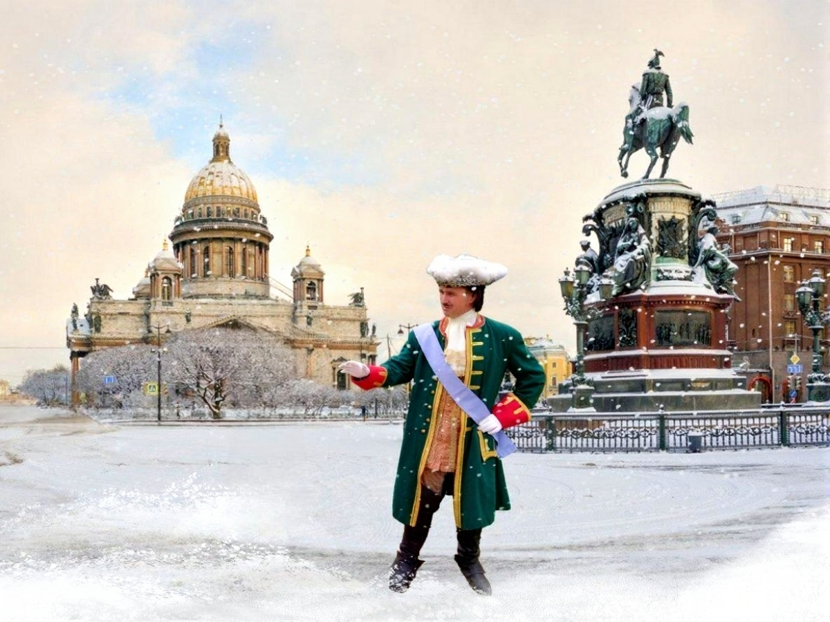 «Театрализованное представление с шампанским.  Новогодний променад с основателем города Петром I»